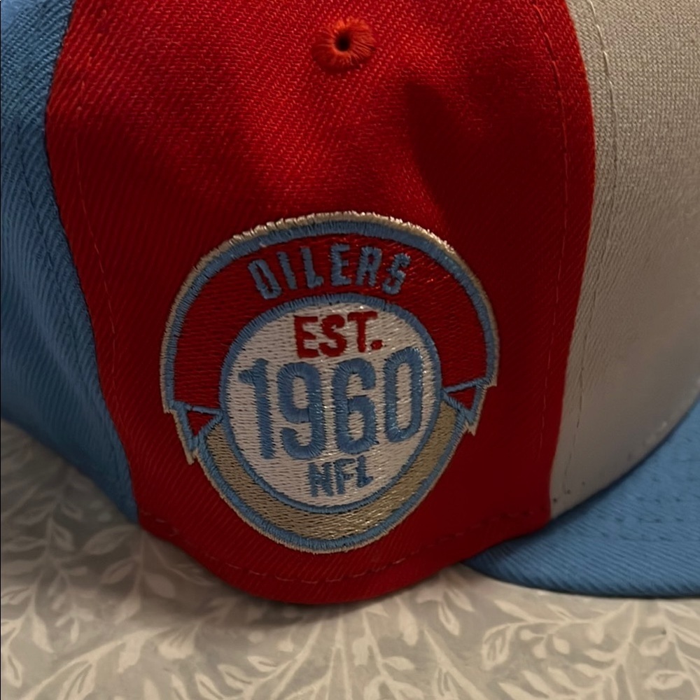 New Era Blue and White 59FIFTY Houston Oilers Cap Size 7 1/8‎ - Picture 3 of 8